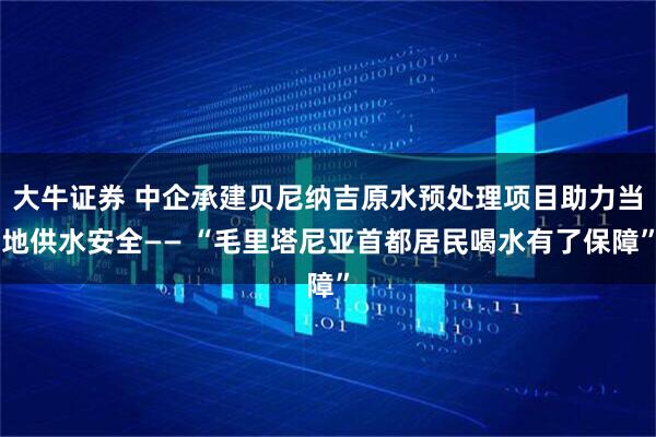 大牛证券 中企承建贝尼纳吉原水预处理项目助力当地供水安全—— “毛里塔尼亚首都居民喝水有了保障”