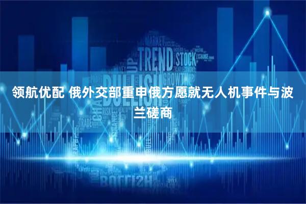 领航优配 俄外交部重申俄方愿就无人机事件与波兰磋商