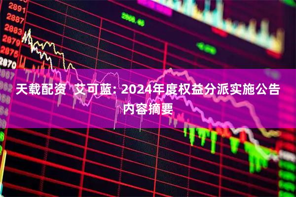 天载配资  艾可蓝: 2024年度权益分派实施公告内容摘要
