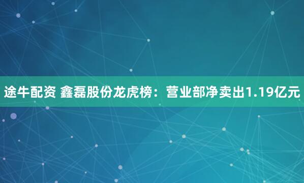 途牛配资 鑫磊股份龙虎榜：营业部净卖出1.19亿元