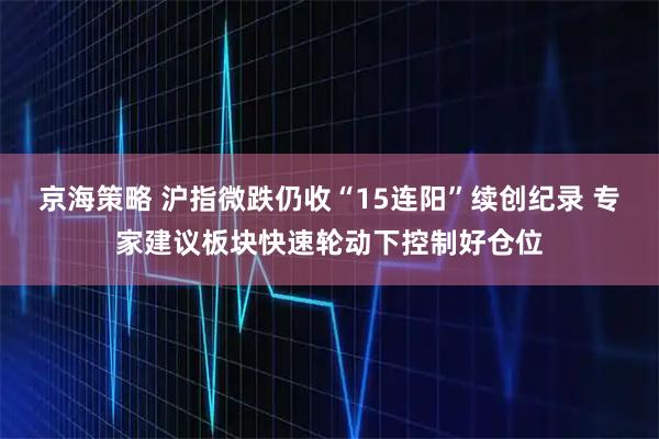 京海策略 沪指微跌仍收“15连阳”续创纪录 专家建议板块快速轮动下控制好仓位